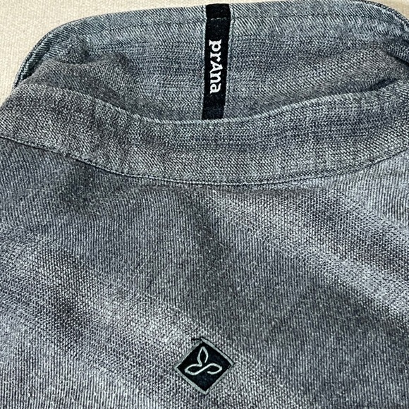 Prana Flannel Button Up Shirt Long Sleeve Lined Thick Warm Thermal Mens Medium - Picture 7 of 8